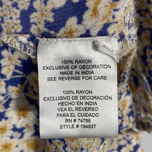 Patrons of Peace Floral Tank Top - Purple and Cream size Large - Picture 3 of 11